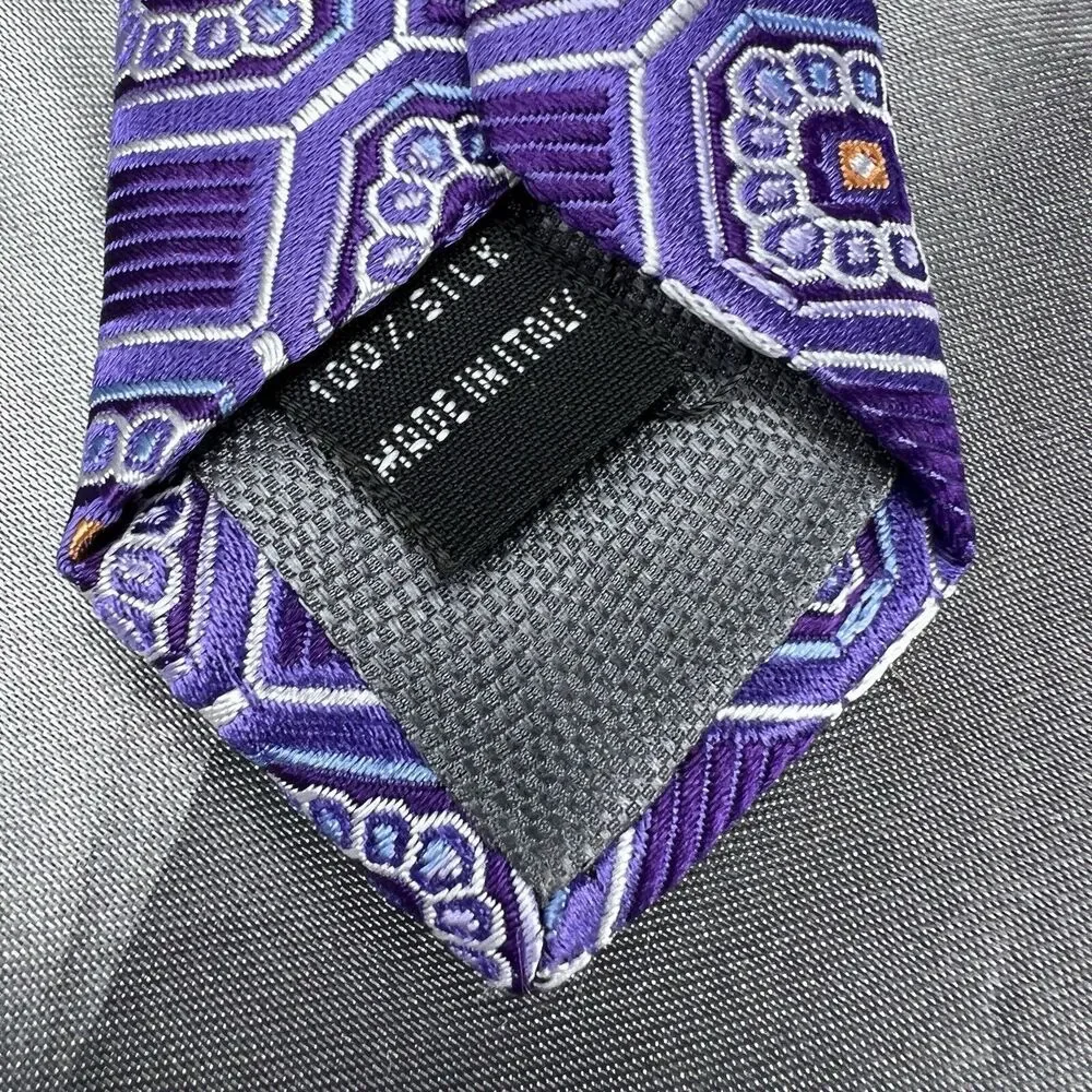 John W. Nordstrom Men’s Repp Tie Silk Necktie Purple Medallion‎ Geometric Gifts
